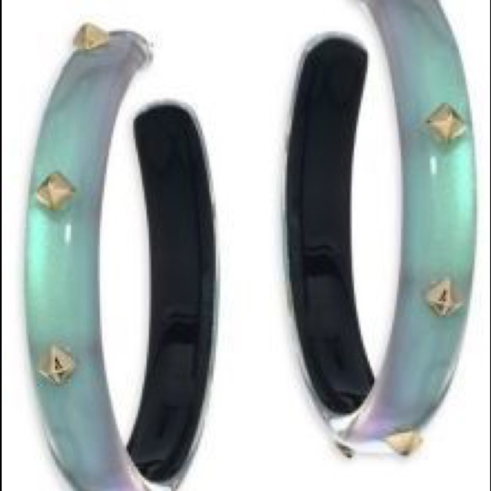 Lucite Studded Hoop Earrings